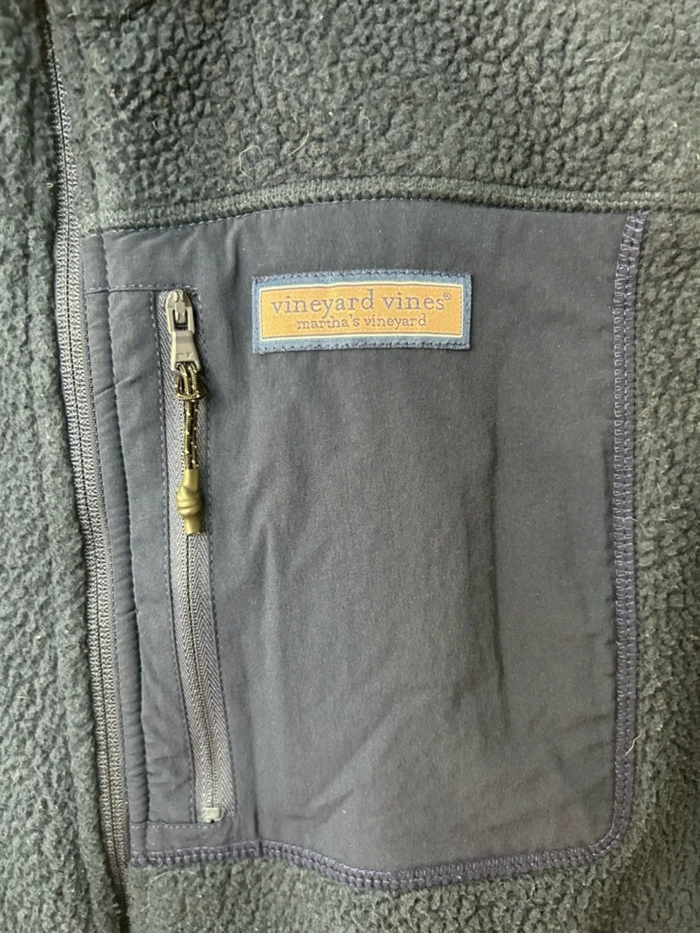 Vineyard Vines Men’s Navy Blue Stillwater Sherpa Vest, Size Large - Picture 6 of 11